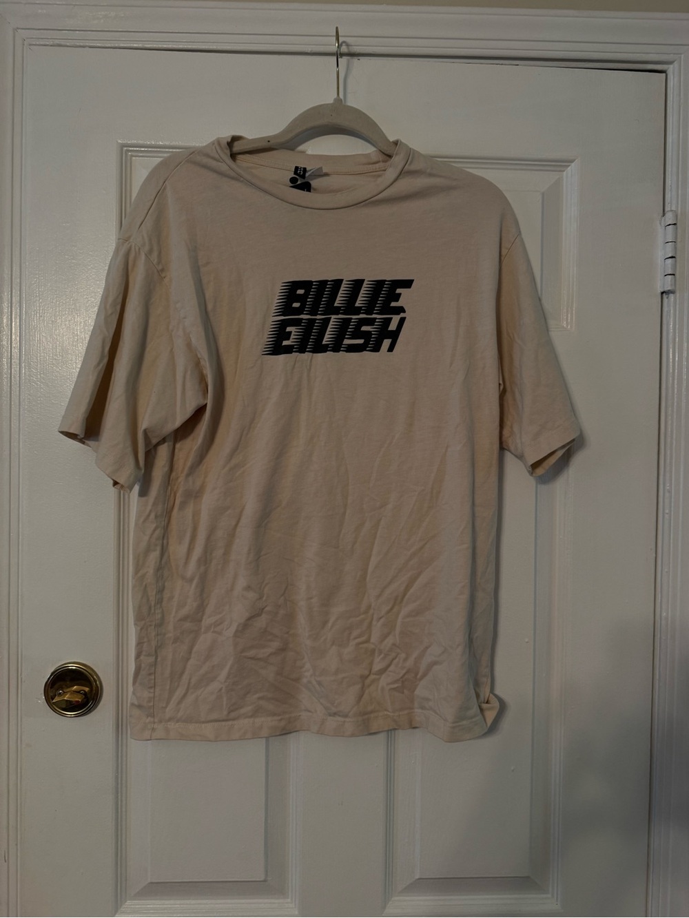 H&M Cream Billie Eilish Graphic Short Sleeve Tee